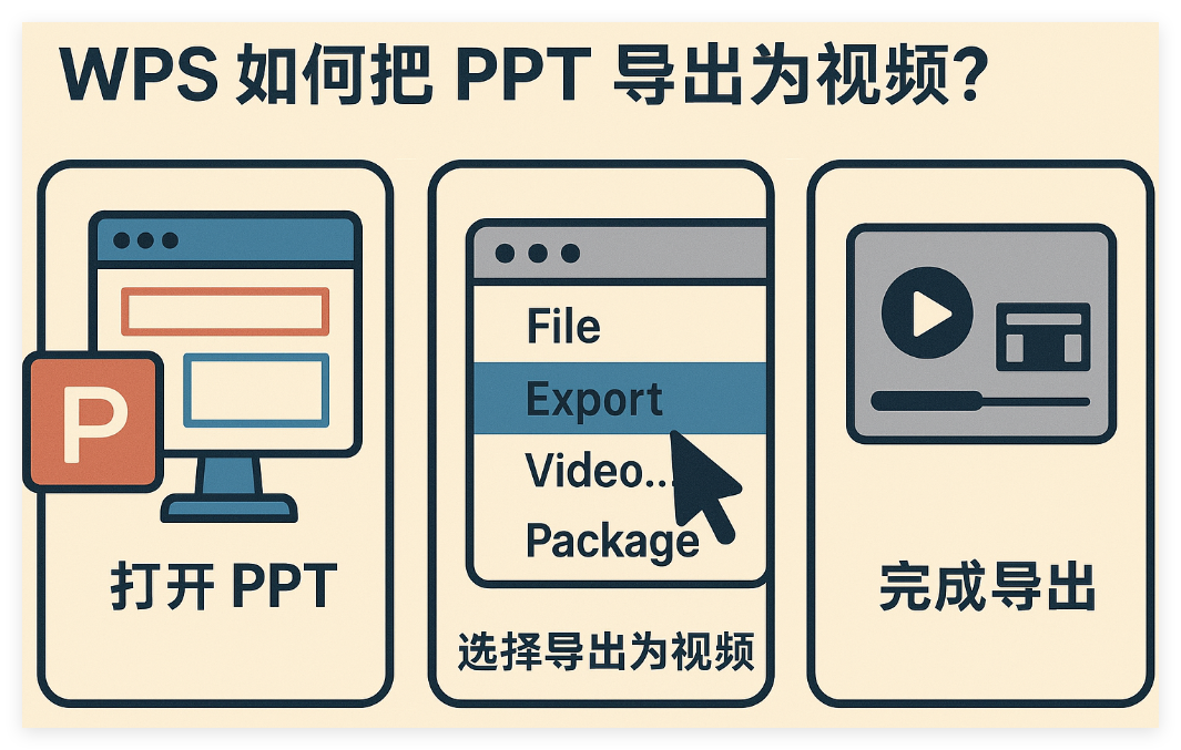WPS 如何把 PPT 导出为视频