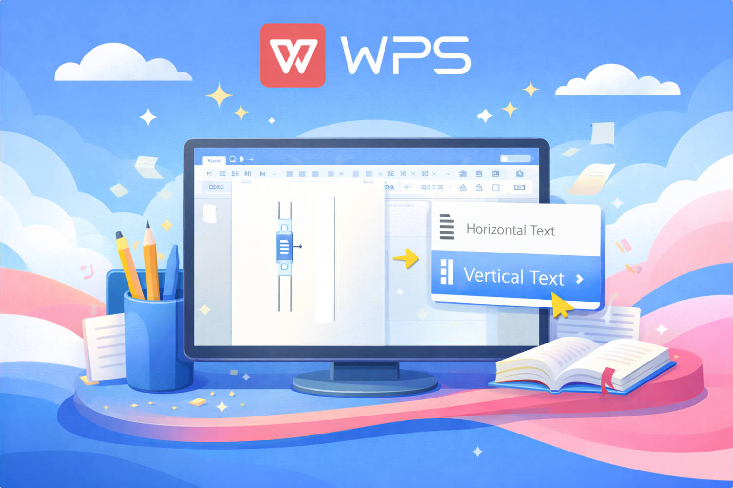 WPS如何竖着打字