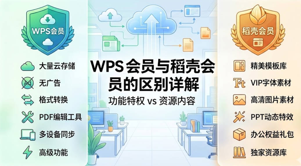 WPS会员与稻壳会员有什么区别