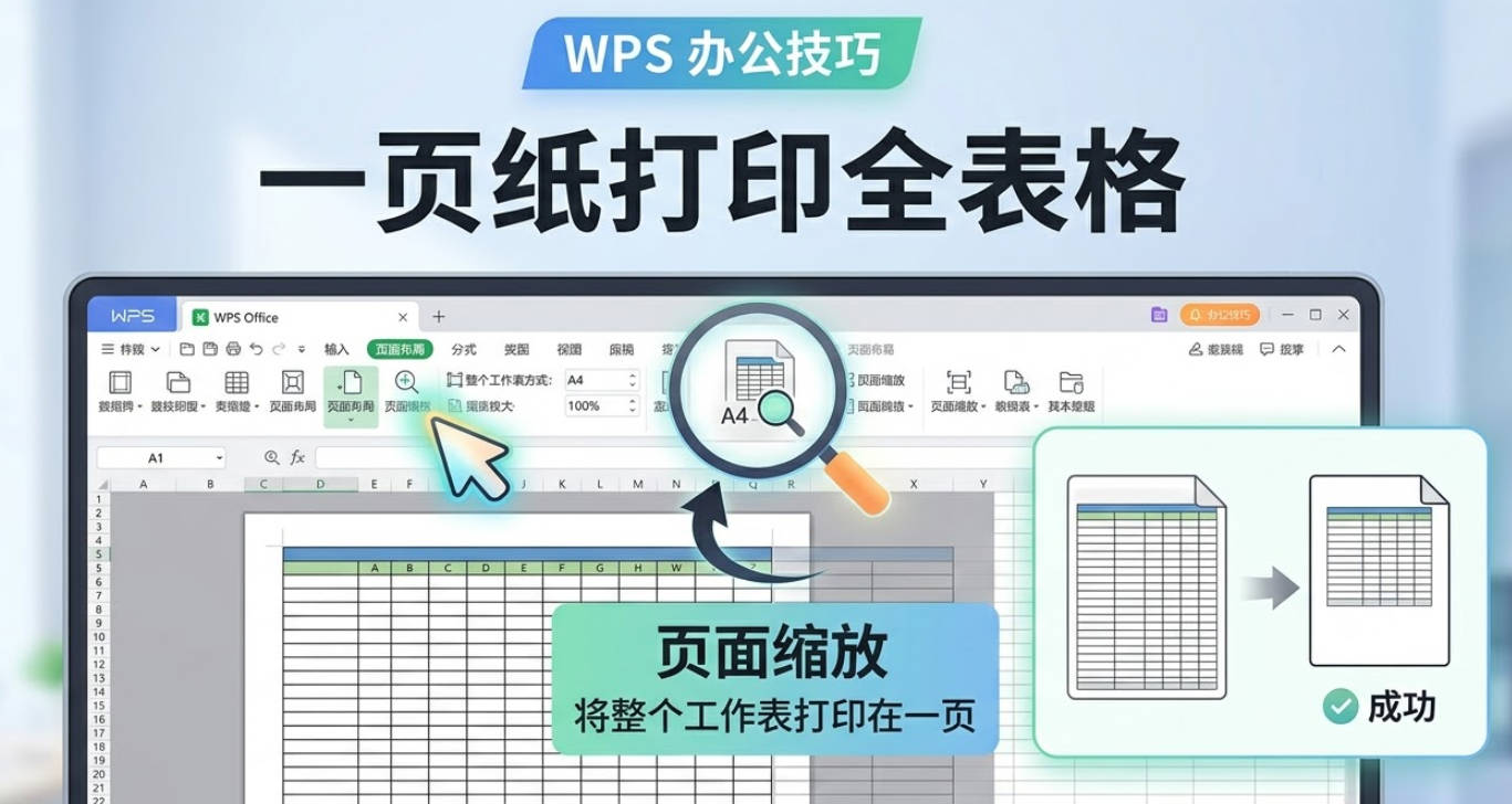 WPS 表格怎么打印在一页
