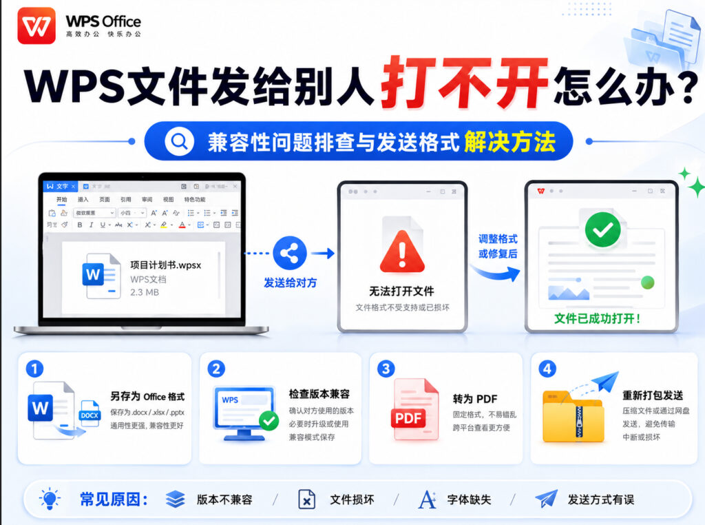 WPS文件发给别人打不开怎么办