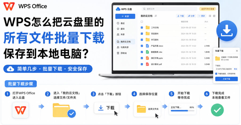 WPS云盘怎么把所有文件批量下载到电脑