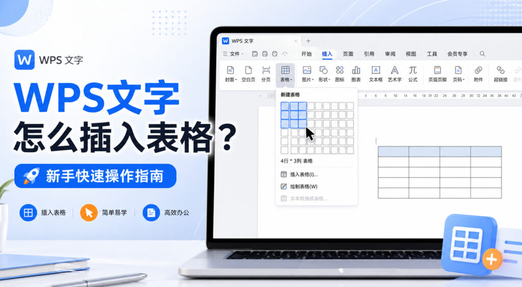 WPS文字怎么插入表格