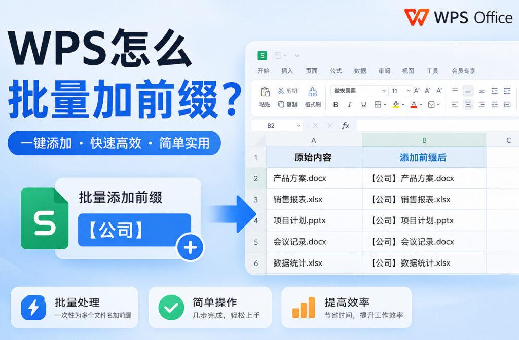 wps怎么批量加前缀
