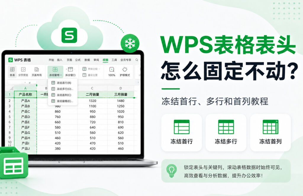 WPS表格表头怎么固定不动