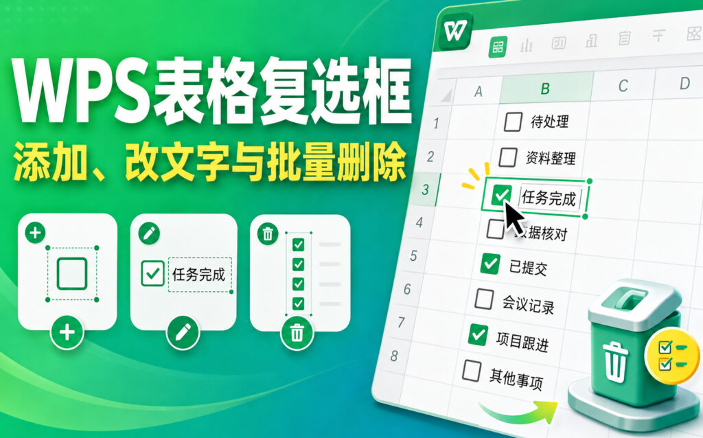 WPS表格怎么插入可以点击打钩的复选框