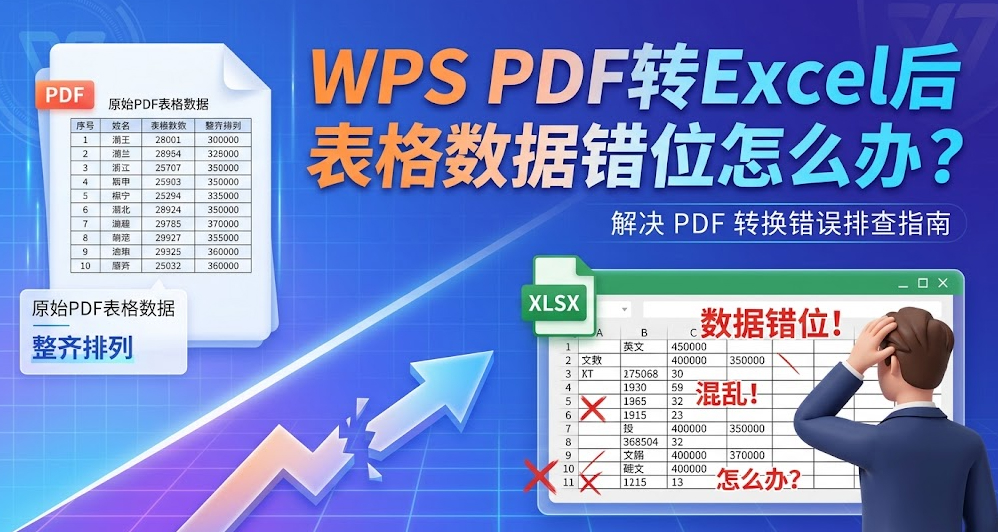 WPS PDF转Excel表格数据错位怎么办